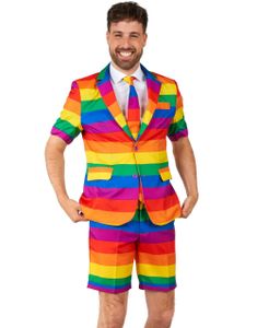 Regnbuefarget Dress med Shorts og Kortermet Skjorte til Herre - Suitmeister