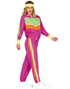 Lilla Grønn og Oransje 80-Talls Grilldress Damekostyme