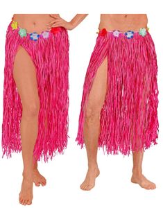 Rosa Stråkjørt med Blomsterbelte 80 cm