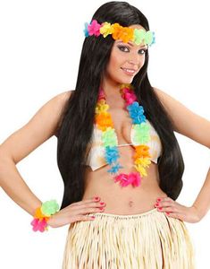 Fargerikt Hawaii Krans Sett - 3 Deler