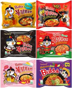 Taste Them All - Samyang Buldak Ramen Nudler - 6 Smaker - Pakketilbud (Korea)