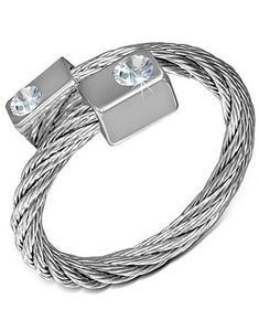 Paris - Sølvfarget Ring i Tvinnet Stål