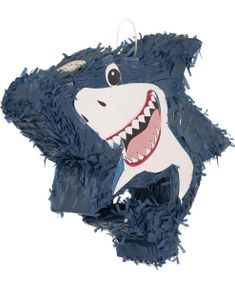 Blå og Hvit Hai Pinata 60x27x10 cm