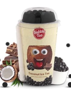 Coconut Ice Tea With Chocolate Boba - Kokos Iste med Sjokolade Bobaperler 350 ml