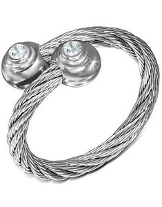 London - Sølvfarget Ring i Tvinnet Stål