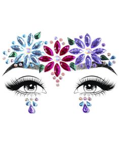 Dahlia Fargerike Ansiktsstener / Smykker