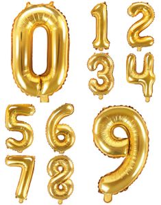 Gullfarget Tallballonger 0-9 - 35 cm