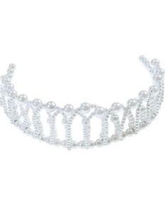 Hvit Perle Krone med Bøyelig From