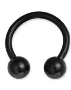 Rund Svart Øyenbrynspiercing med Runde Kuler - 1,2 x 8 mm