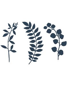 9 stk Marineblå DIY Grener med Blader 17 cm
