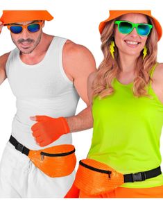 Skinnende Orange Rumpetaske med Paljetter