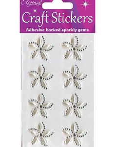 8 stk Selvklebende Blomster med Stener