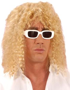 Blond Lang Parykk til Mann med Krøller