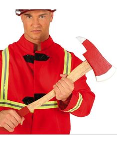 Rød Øks til Brannmann - 60 cm Kostymetilbehør