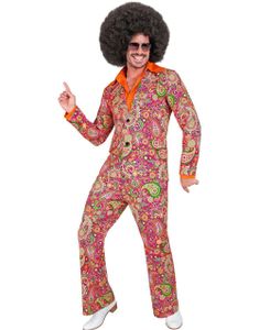 60's Rosa Mandalamønstret Hippiekostyme til Herre