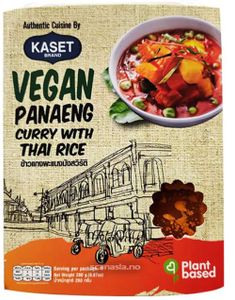 Kaset Vegan Panang Curry & Jasminris – Mikrorett (kan oppbevares i romtemperatur) 290 g (Thailand)
