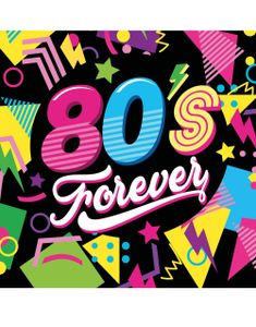 12 stk Servietter 33x33 cm - 80s Forever