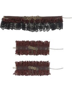 Steampunk Mansjetter og Choker med Blonder