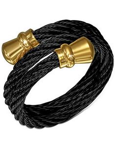 Mallorca - Svart Ring i Tvinnet Stål