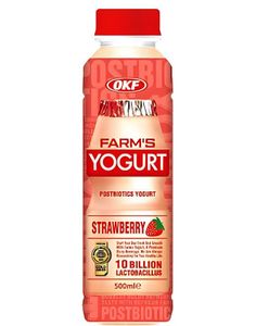 OKF Farm's Yogurt Strawberry - Drikkeyoghurt med Jordbærsmak 350 ml (Korea)