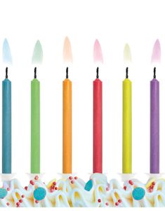 6 stk Kakelys med Fargeflamme og Stett