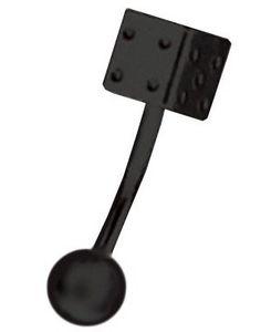 Banan With Dice & Ball - 1,2 x 8 mm Svart Øyenbrynspiercing