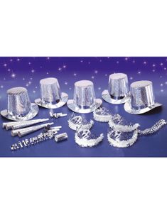 Ultimate Party Kit - Sølv sett for 10 Personer med 21 Deler