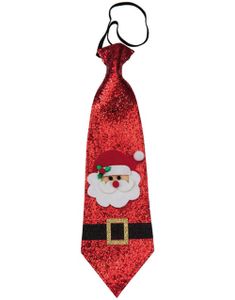 Rødt Glitrende Julenisse Slips