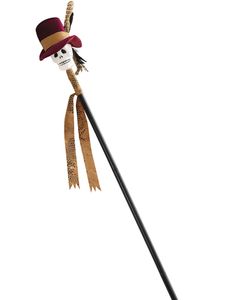 Voodoo Witch Doctor Cane - Stokk med Hodeskalle 112 cm