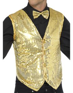 Gullfarget Glitrende Kostymevest til Mann