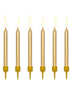 6 stk Gullfarget Kakelys med Stett 6 cm