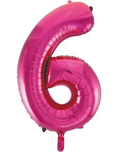 Tallet 6 - Rosa JUMBO Folieballong 86 cm