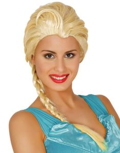 Blond Elsa Parykk med Flette