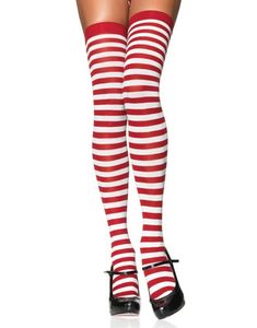 Stripete Hvite og Røde Strømper