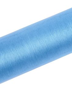 LYS BLÅ Gjennomsiktig Organzaløper 16 cm x 9 meter
