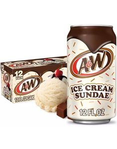 12 stk A&W Ice Cream Sundae - Koffeinfri 355 ml Limited Edition (USA Import) - Helt Brett