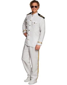 Hvitt Kapteinkostyme til Mann