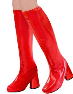 Røde Skoovertrekk i Lakkimitasjon