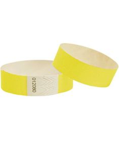 100 stk Nummererte Tyvek Festivalarmbånd / Entrearmbånd - Gul