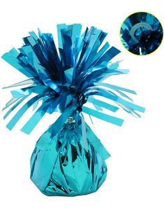 Ballongvekt i Folie med Festering - Lys Blå