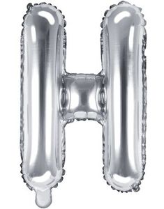 Bokstaven H - Sølvfarget 35 cm Folieballong