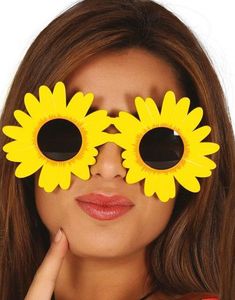 Gule Tusenfrydformede Kostymebriller