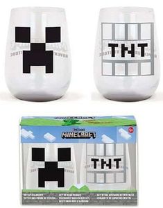 Minecraft Sett med 2 Fotløse Vinglass/Ølglass/Brusglass - 510 ml