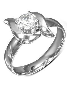 Rosalie - Sølvfarget Stålring Fattet med Sten