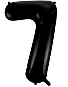 Tallet 7 - Svart JUMBO Folieballong 86 cm