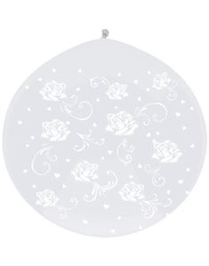 White Roses - Gjennomsiktig JUMBO Ballong 1 meter