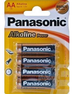 4 stk Panasonic AA Alkaline Batterier