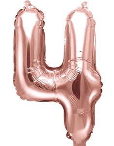 Tallet 4 - Rose Gullfarget 35 cm Folieballong