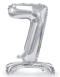 Tallet 7 - Sølvfarget Stor Stående Folieballong 70 cm