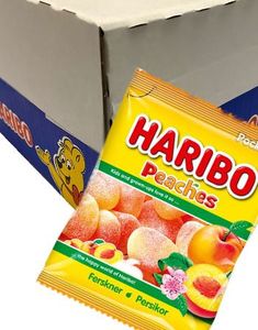 24 Poser Haribo Fersken / Sukret Vingummi - Hel Eske